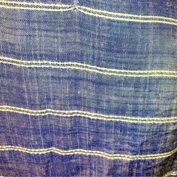 Tunic Top S / XS Fresh Produce Blue White Embroidered Detail Viscose Ties - Picture 16 of 16